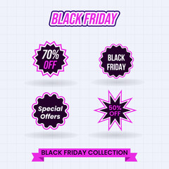 Black friday big sale offer elements collection design template