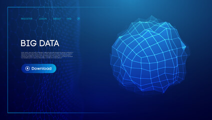 Big data cloud technology background. Blockchain technology service concept. Abstract network connection network.