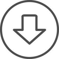 Transparent download icon, unfilled download button