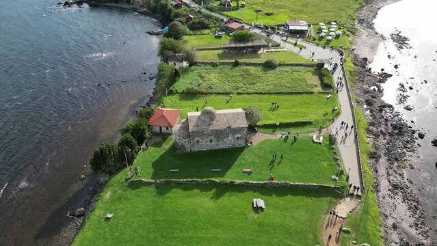 Aerial View of Jason Church. Yason Burnu, Persembe, Ordu, Turkey.	