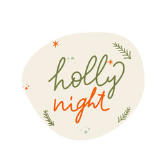 Merry christmas hand drawn lettering banner. Text calligraphy inscription card design.