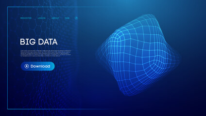Big data cloud technology background. Blockchain technology service concept. Abstract network connection network.