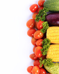 Healthy Food Fresh Vegetables on isolated white background.