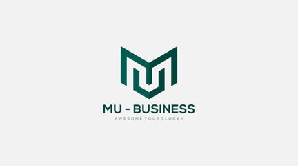 Fototapeta premium Letter MU business vector logo design icon illustration 