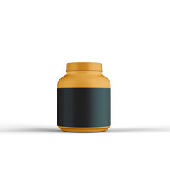 Protein Plastic Jar 3D Rendering