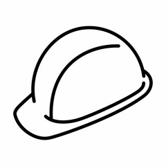 "Construction safety hard helmet" vector outline object