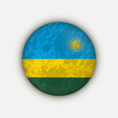 Country Rwanda. Rwanda flag. Vector illustration.