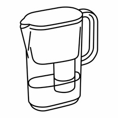 Water filter jug with purifying cartridge