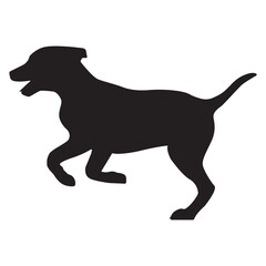Vector black silhouette of a dog isolated on a white background. Only Vector File