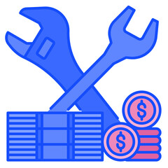 maintenance blue line icon