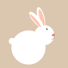 The rabbit is minimalistic white, the Hare with pink ears is a symbol of the twenty-third new year.