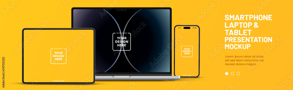 Aufkleber 3D realistic high quality smartphone mockup with isolated background. Smart phone mockup collection. Device front view. 3D mobile phone with shadow on white background.