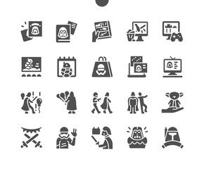 Star Wars Day 4 May. Read comics. Calendar. Fourth of may. Holiday. Film screening. Vector Solid Icons. Simple Pictogram