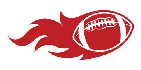 American football ball in burning fire flame rugby ball vector image car sticker motorcycle decal and sport logo template © Artoholics