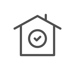 Real estate icon outline and linear symbol.	
