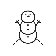 Christmas Snowman Illustration for Coloring Book