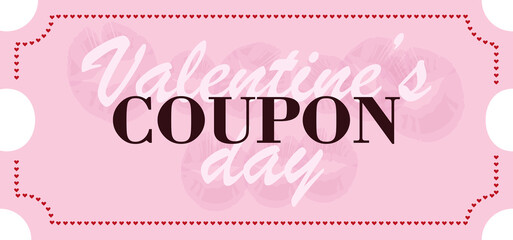 Valentine's day ticket coupon valentine's day decorations pink red kiss winter online commerce online store event invitation valentines day 2024