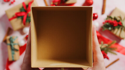 Naklejka na ściany i meble Empty Christmas Box