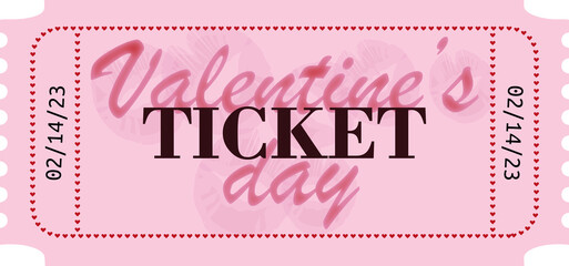 Valentine's day ticket coupon valentine's day decorations pink red kiss winter online commerce online store event invitation valentines day 2024