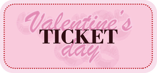 Valentine's day ticket coupon valentine's day decorations pink red kiss winter online commerce online store event invitation valentines day 2024