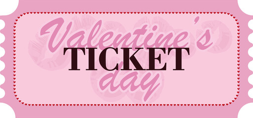 Valentine's day ticket coupon valentine's day decorations pink red kiss winter online commerce online store event invitation valentines day 2024