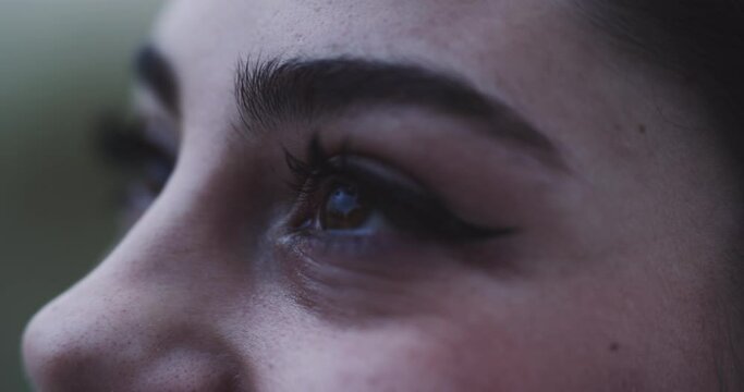 Close Up Of Woman's Eyes And Mouth 