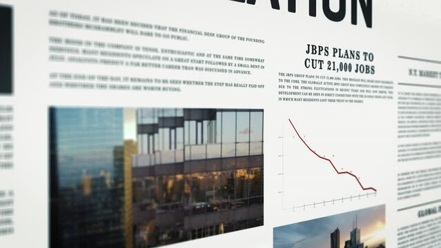 Digital News with articles of inflation and negative events - Motion graphics and video