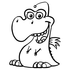 Cute little dragon monster for coloring