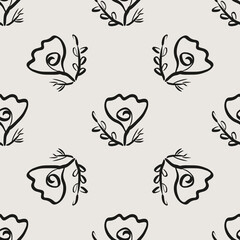 Obraz premium Essential monochrome geometric seamless vector pattern. Neutral geometry multi-use repeating pattern tile for packaging and backgrounds. 