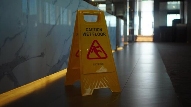 Caution Wet Floor Sign, Yellow Sign.