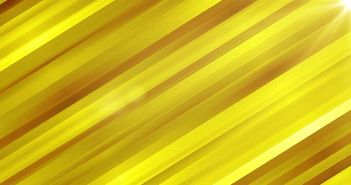 Abstract background of diagonal metal gold yellow floor metal profiles, iridescent sticks, lines of bright shiny luminous beautiful. Screensaver, video in high quality 4k