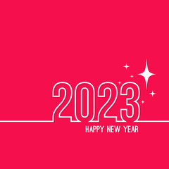 Creative happy new year 2023 with bursts of white fireworks. Vector illustration.