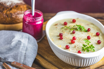 Tasty jelly with meat, beef aspic, traditional Christmas Ukrainian food