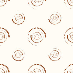 Vector seamless pattern of spiral radial circles. Halftone design.
