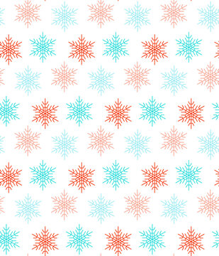 Seamless Vector Pattern Made Of Snowflakes, Punchy Forms And Colors That Demand Attention