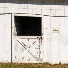 White Horse Barn door. Entrance or opening concept image