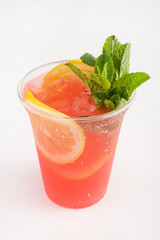 summer lemonade on the white background