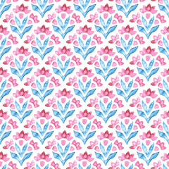 Seamless watercolor pattern. Grunge texture. Cute wavy print for textile, packaging.