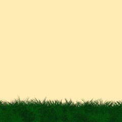 green grass frame yellow background