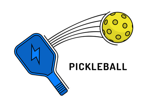 Pickleball Symbol. New Indoor Or Outdoor Racket Sport