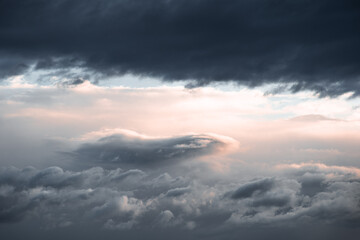 Dramatic clouds formations a few minutes after a summer storm