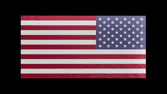 Close-up of United States's flag isolated by alpha channel ( transparent background ), You can put the background that you see fit for the clip to enhance video presentation or film project