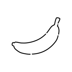 One banana doodle icon. Hand drawn black sketch. Vector Illustration.