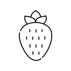 Strawberry doodle icon. Hand drawn black sketch. Vector Illustration.