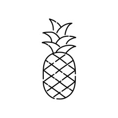 Pineapple doodle icon. Hand drawn black sketch. Vector Illustration.