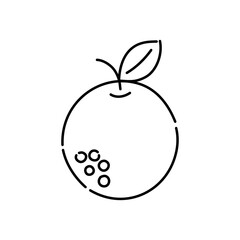 Orange doodle icon. Hand drawn black sketch. Vector Illustration.