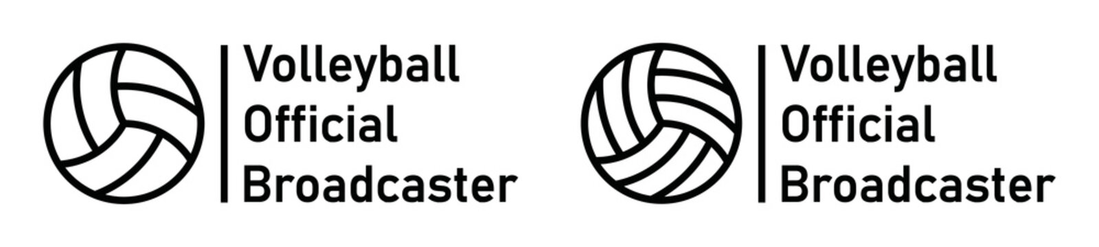 Volleyball official broadcaster icon. Volleyball icon, vector illustration