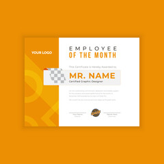employee of the month - certificate template. Certificate, an employee of the month vector template. Certificate of Appreciation Template with Vintage Ornamental