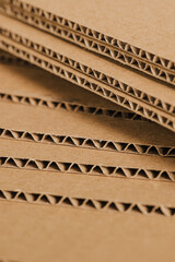 
Corrugated cardboard sheets are one by one, they are prepared for the production of cardboard boxes.