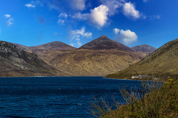 The Mourne mountains looking along the Silent Valley Reservoir